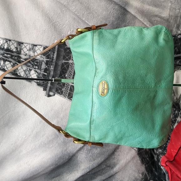 Fossil green leather purse - Picture 2 of 14